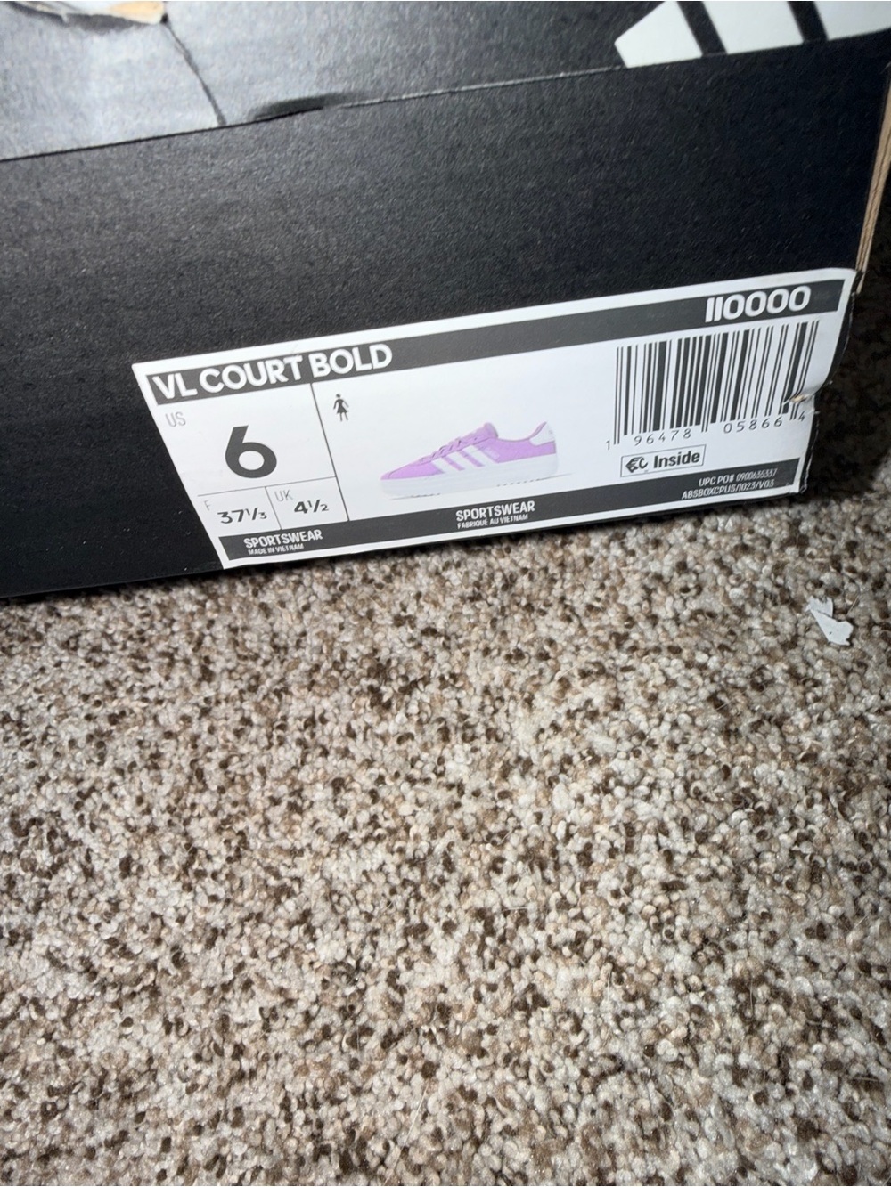 adidas Women's Platform Suede Sneaker - Lavender Purple & White - Picture 3 of 4